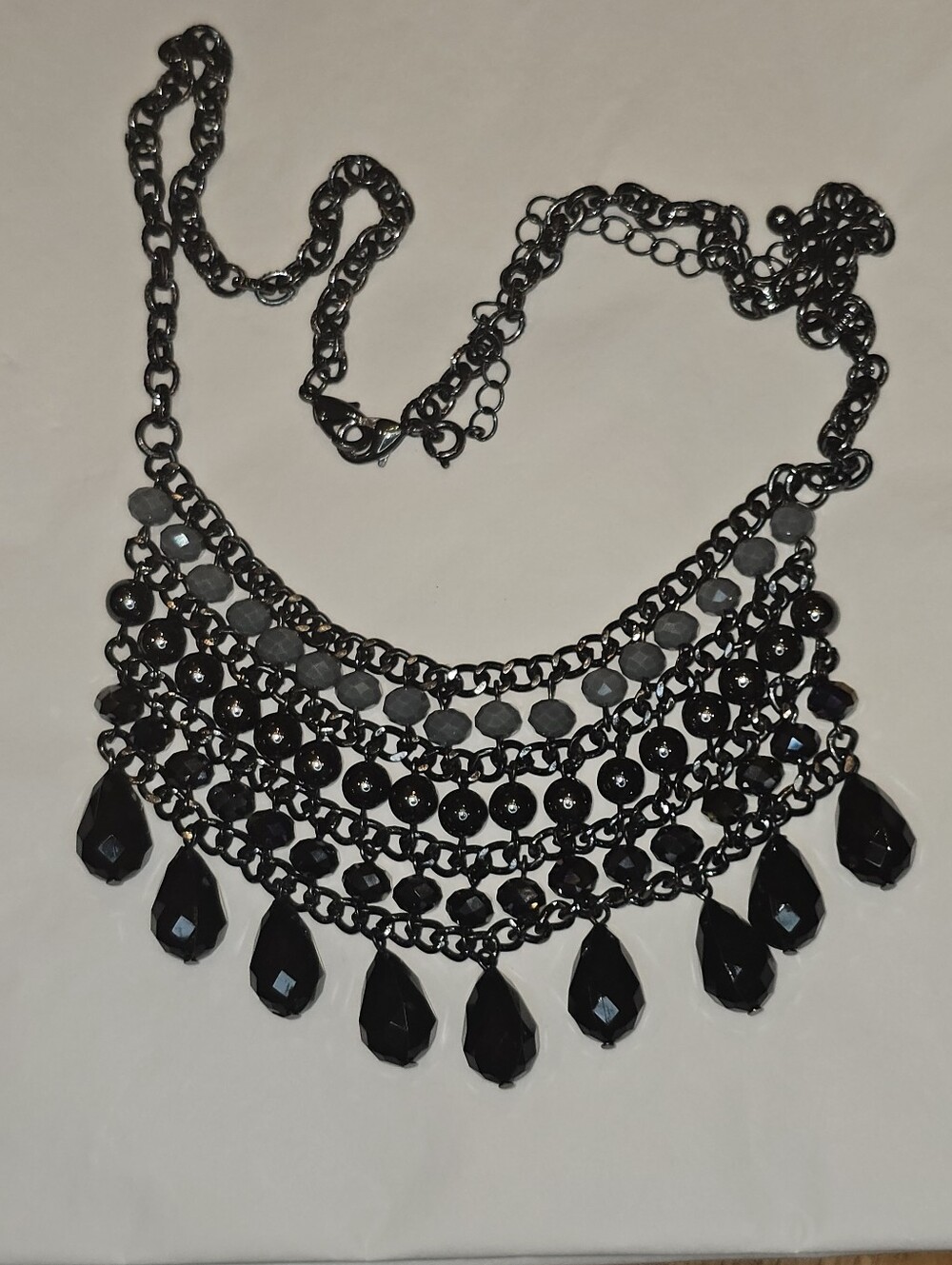 Premier Designs-Black Statement Bib Necklace - Women Jewelry